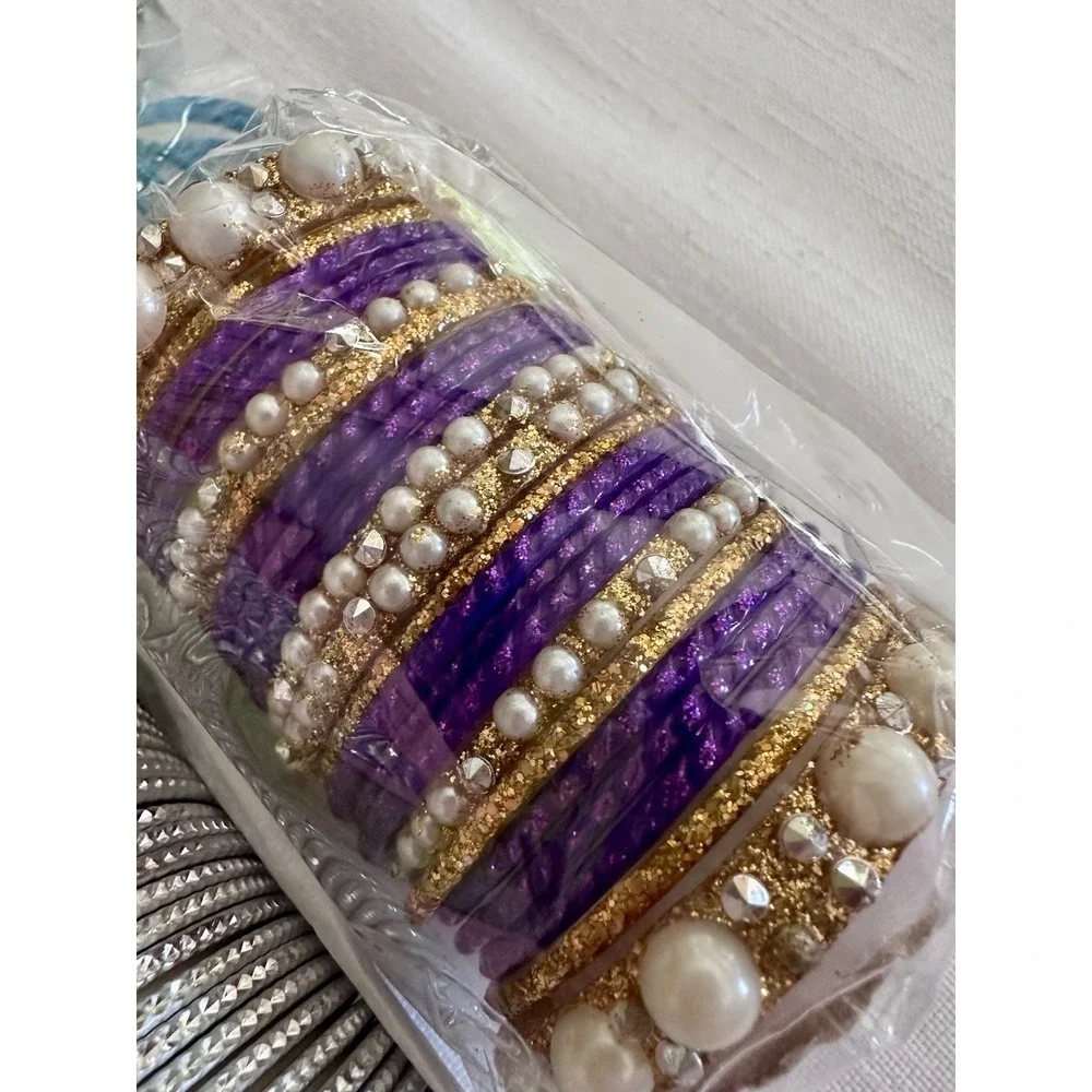 VINTAGE Bollywood Indian Bangle Bracelets LOT 43 Child Size Wedding Celebration